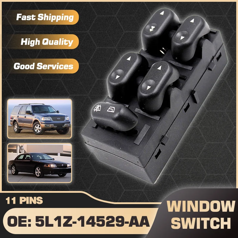 

For Ford Expedition U222 MK2 2003-2006 Mercury Marauder MK3 2003-2004 LHD Electric Master Window Control Switch 5L1Z-14529-AA