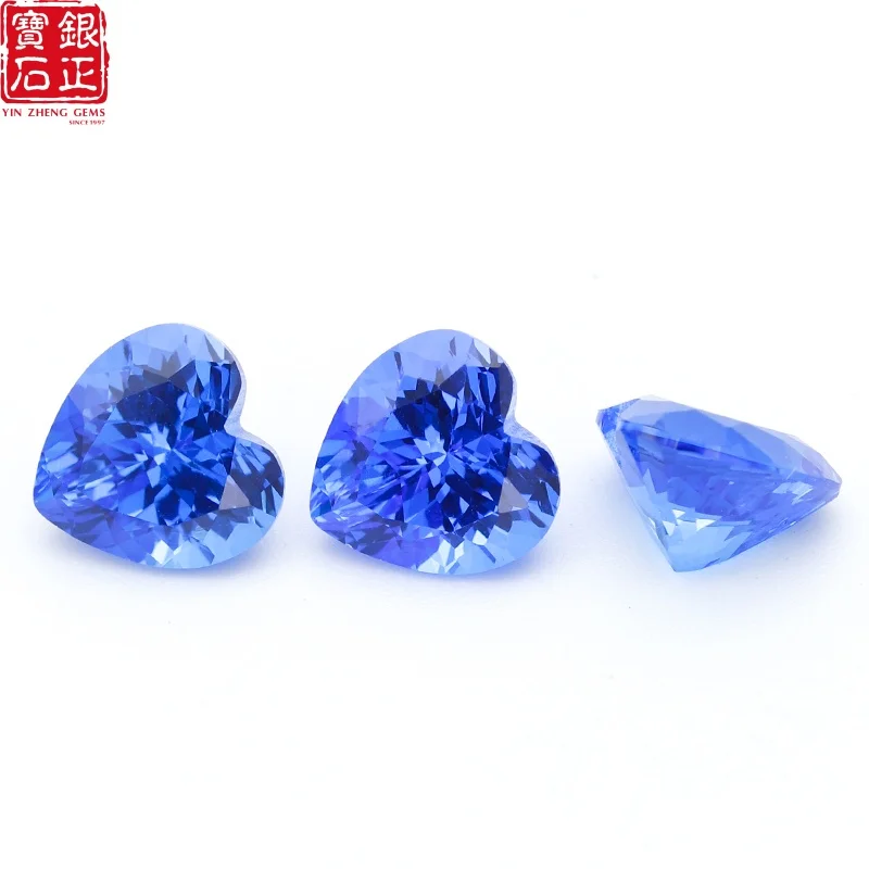 Flame Melted Provide AGL Certificate Heart Shape Cobalt Spinel Loose Gemstones Synthetic Cultivate Spinel For Jewelry DIY Making