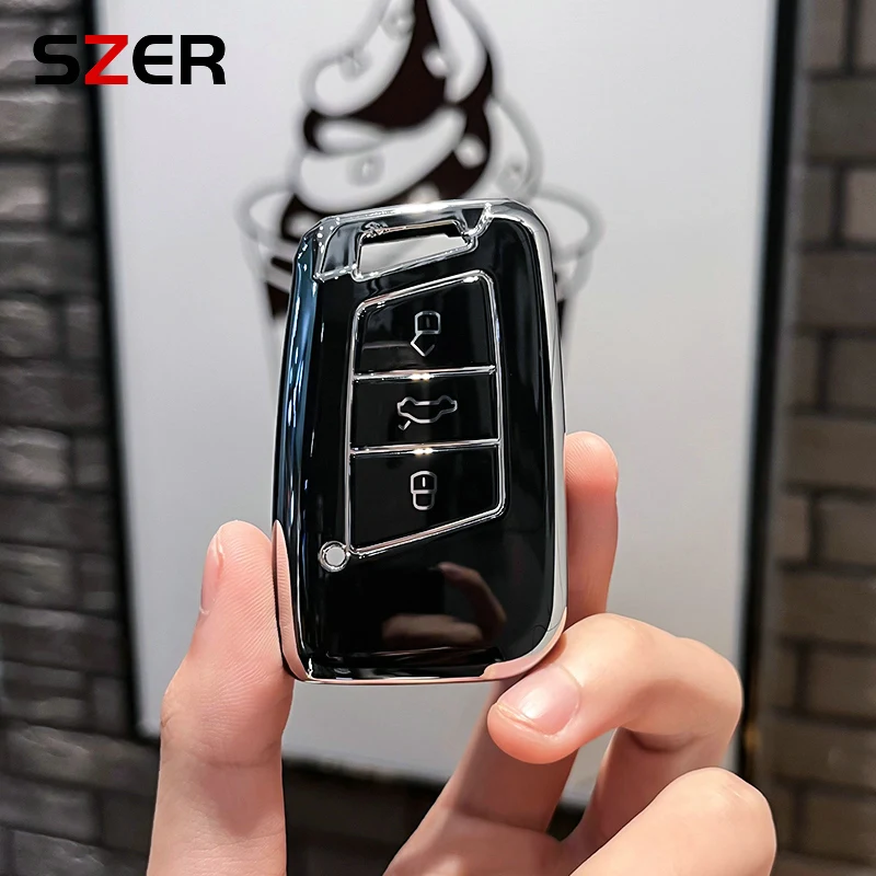 

Новинка, Модный чехол для автомобильного ключа из ТПУ, чехол для VW Volkseagen Passat B8 Magotan для Skoda Superb A7 Smart Kodiaq, чехол-брелок для сиденья