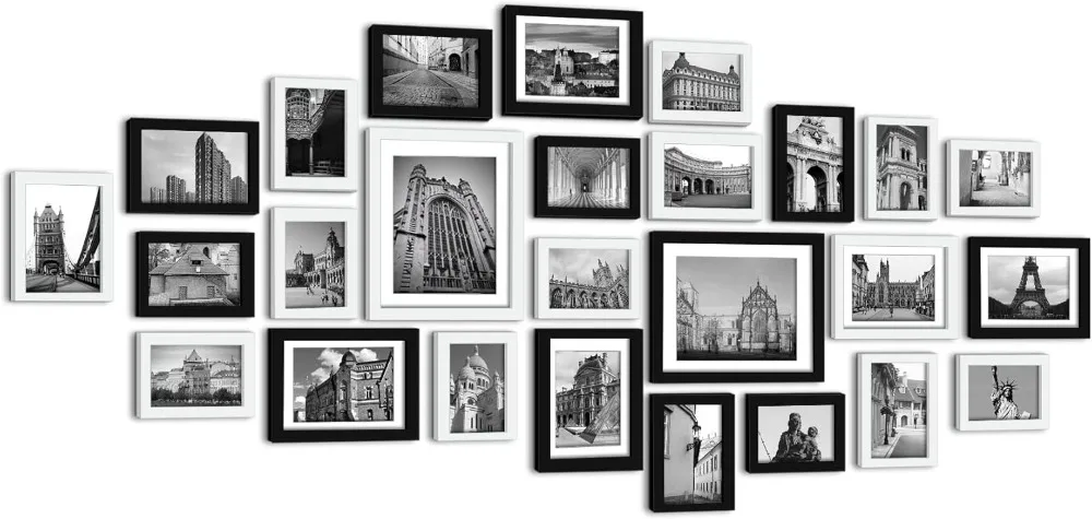 Pande 26 Pieces Picture Frames Set Collage Photo Frames Wall Gallery Kit for Wall and Home, Two in 8X10, Five in 5X7