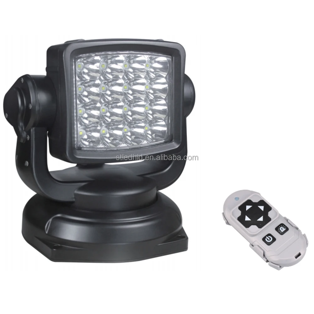 Marine 80w magnet base high power rescue searching ship sky vehicle mounted search light rotating Remote Control LED searchlight