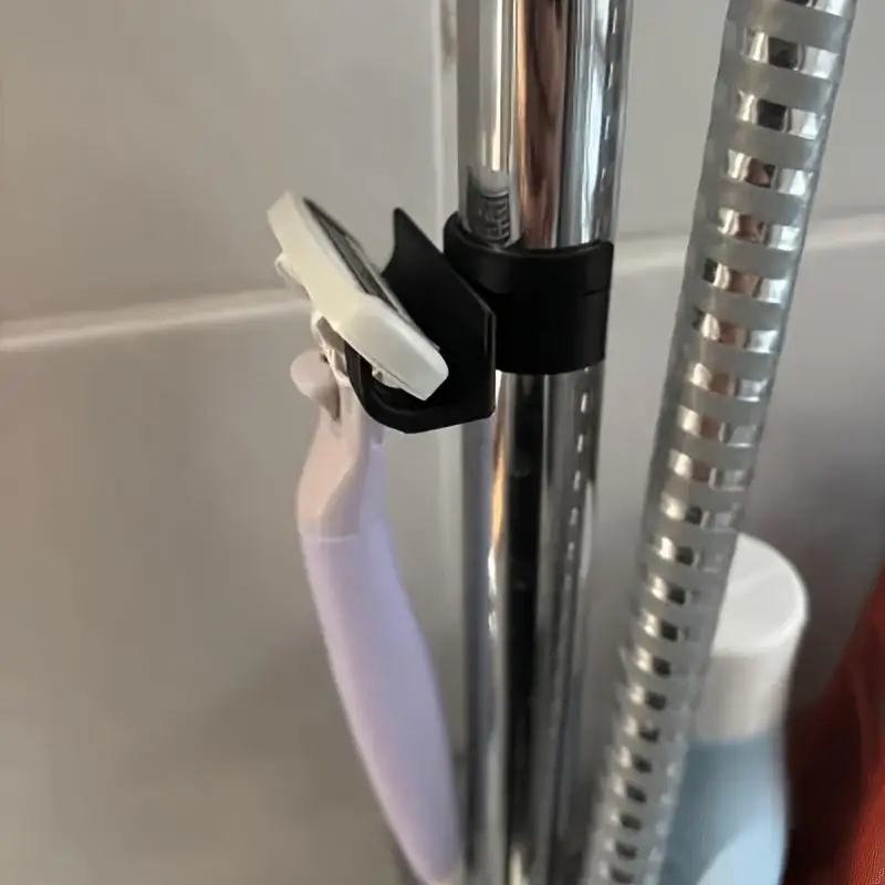 

2pcs No Drill Shower Rod Razor Holder Printed Shaver Hook Rack For Bathroom Shower Organizer No Drilling Rustproof Accessory