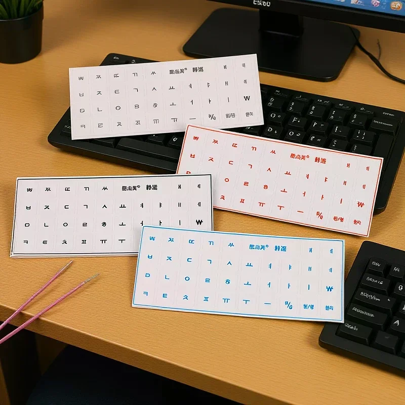 [Korean Language] Tear-Off Film Keyboard Sticker Desktop Laptop Key Sticker Single Film Universal Transparent Engraving Sticker