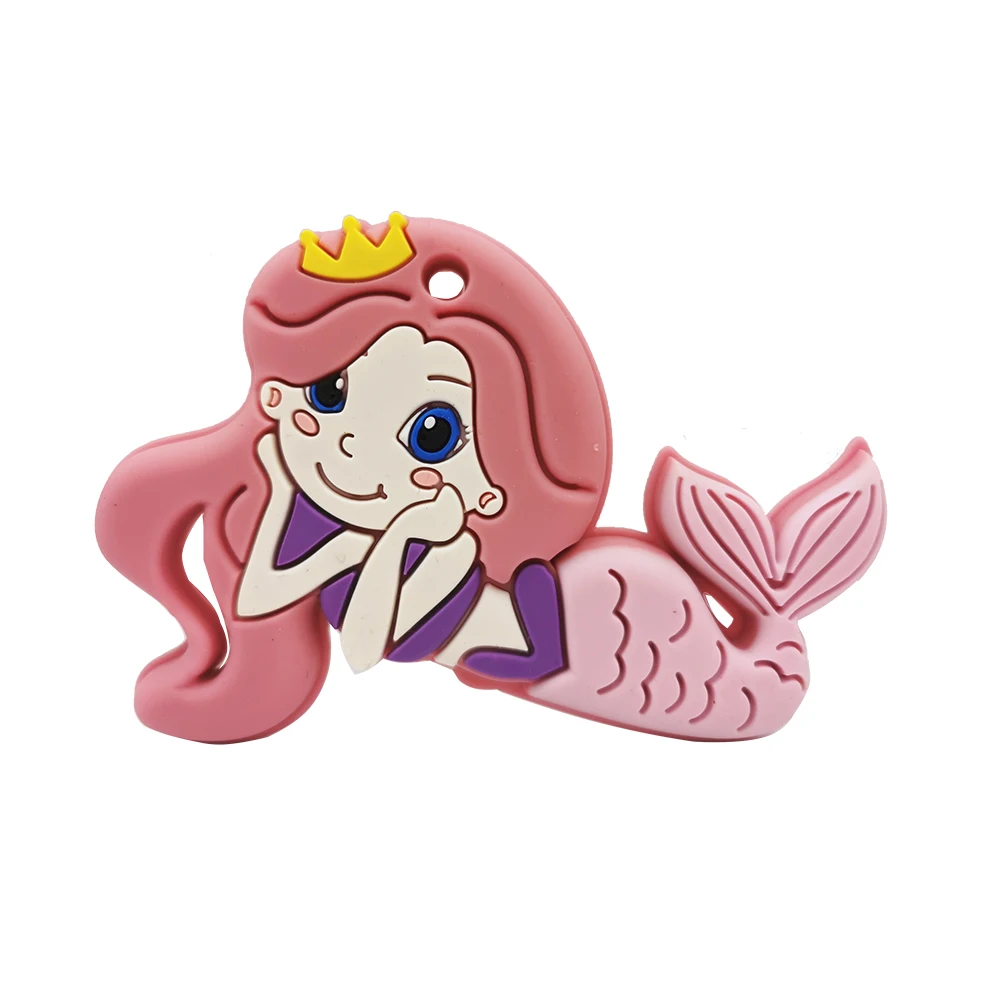 عضاضة سيليكون للتسنين للأطفال ، أداة المولي الناعمة ، ألعاب تسنين حورية البحر الجميلة للأطفال ، ملحقات تمريض مضغ لحديثي الولادة ، خالية من بيسفينول أ