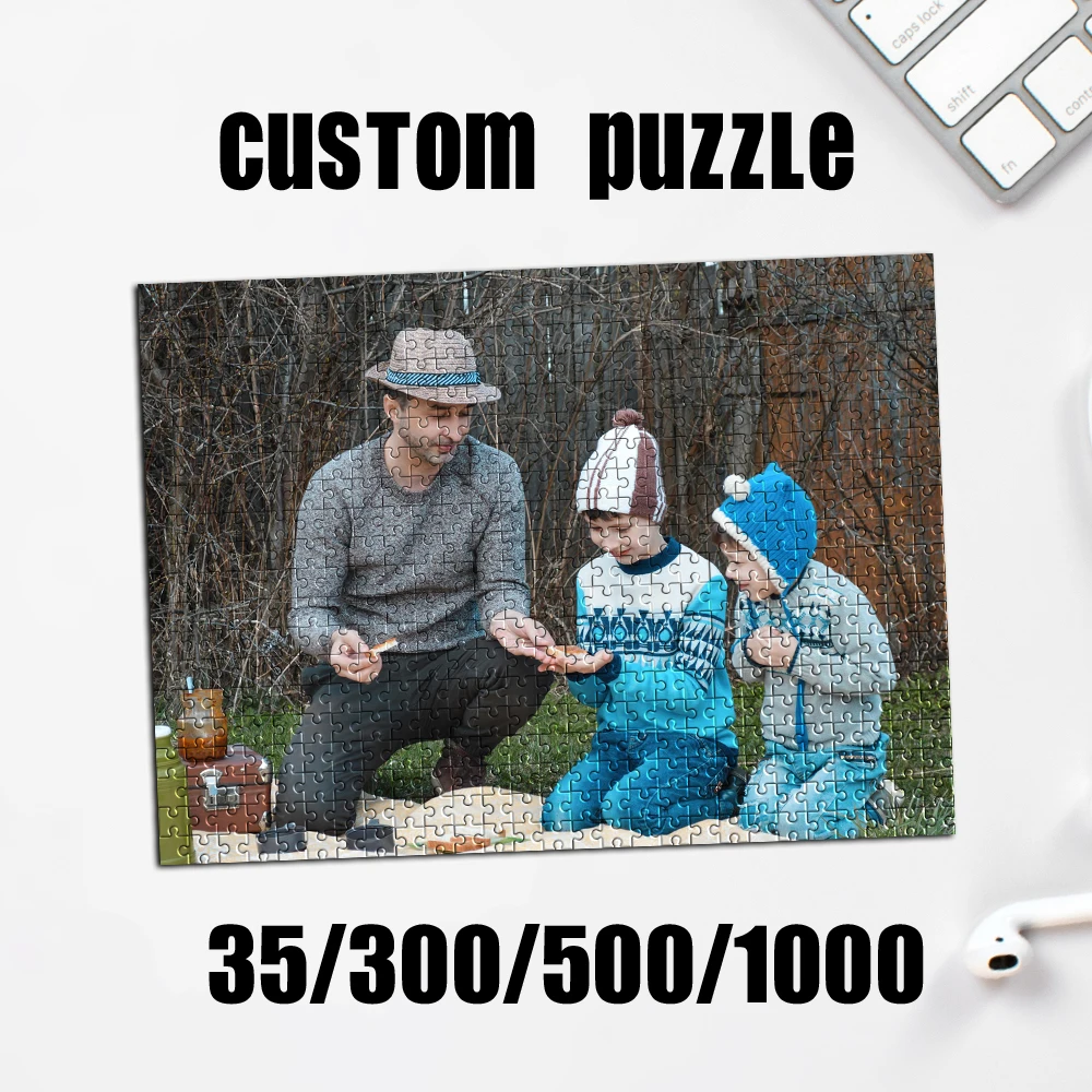 35/300/500/1000pcs Personalized Custom Photo Puzzle wedding photos Customize Parent-Child Interactive Diy Assemble Game Toy
