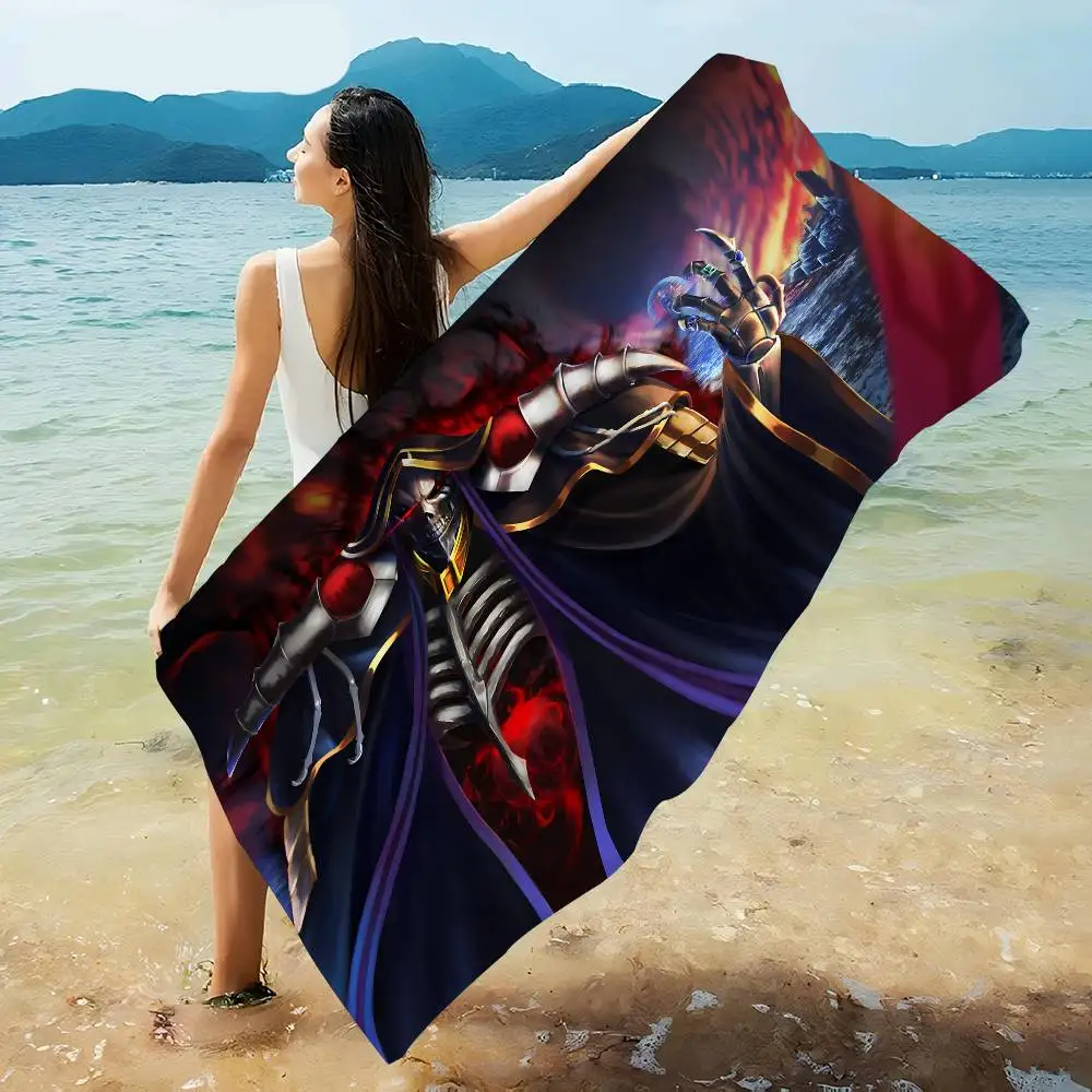Japanese Animation O-OVERLORD Beach Towel Colorful Bath Towels for Microfiber Quick Dry Custom Sand Free Beach Yoga Spa Gym Pool