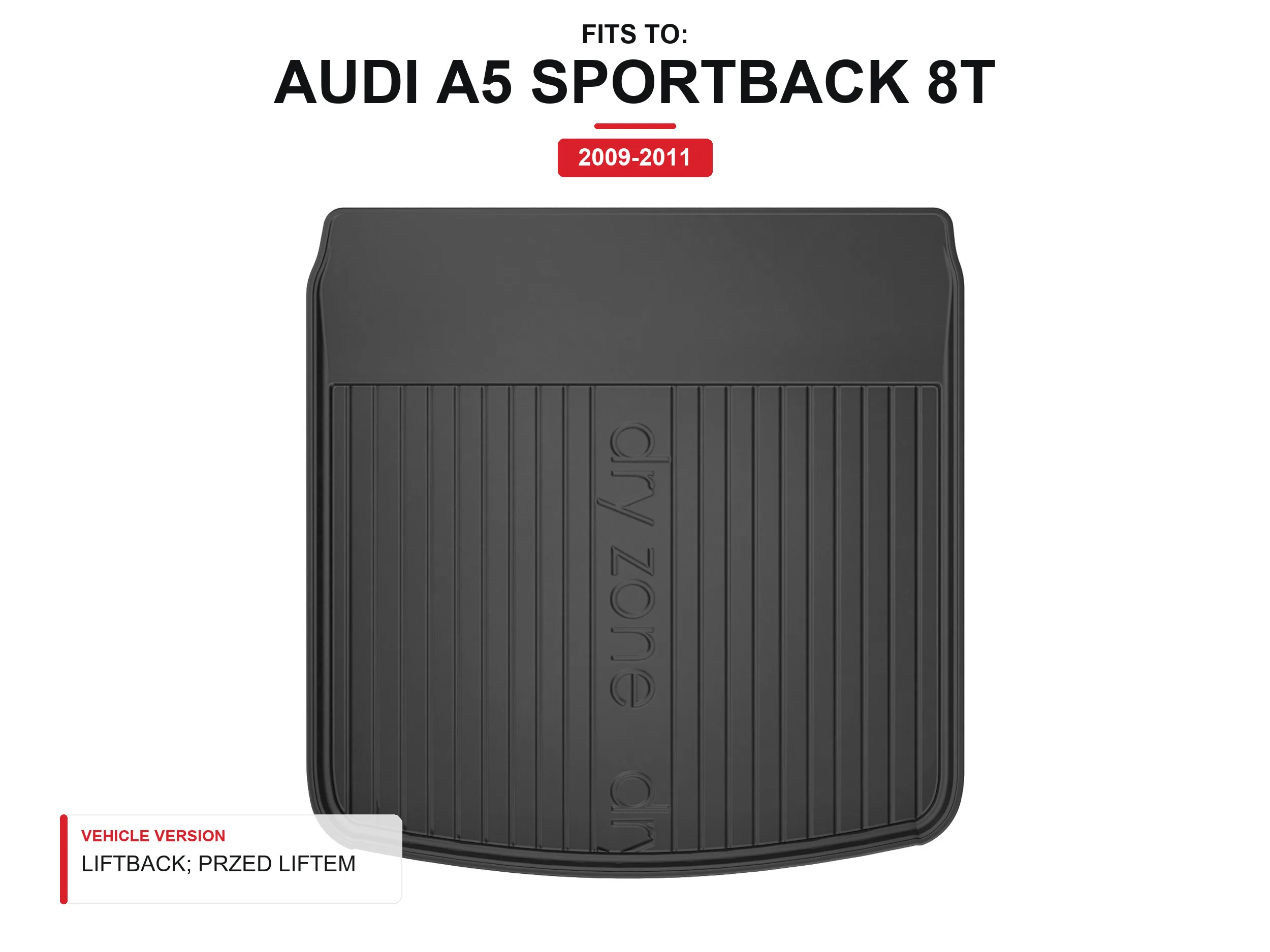 Kofferbakmat Tpe Dryzone Voor: Audi A5 Sportback 8t 2009-2011 Liftback