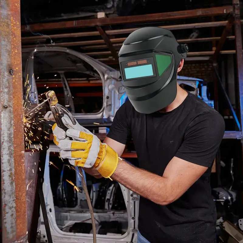 Masque de soudage à gradation automatique, grande vue, couleur vraie, résistant aux hautes températures, casque de soudage à obscurcissement automatique