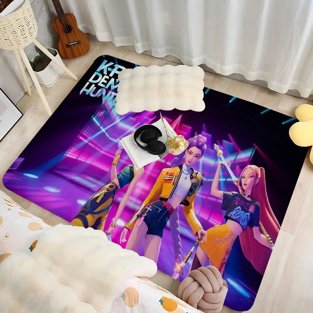 Kpop D-demon Hunters الكلمة حصيرة مستطيل المضادة للانزلاق المنزل لينة Badmat الباب الأمامي داخلي سجادة خارجية ترحيب ممسحة