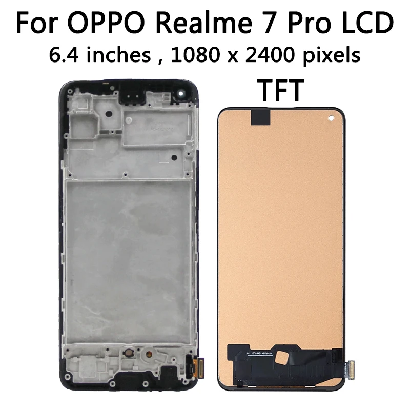 100% Tested For Oppo Realme 7 Pro LCD RMX2170 Display Touch Screen Digitizer Assembly for Realme7 Pro 7Pro LCD Replacement Parts