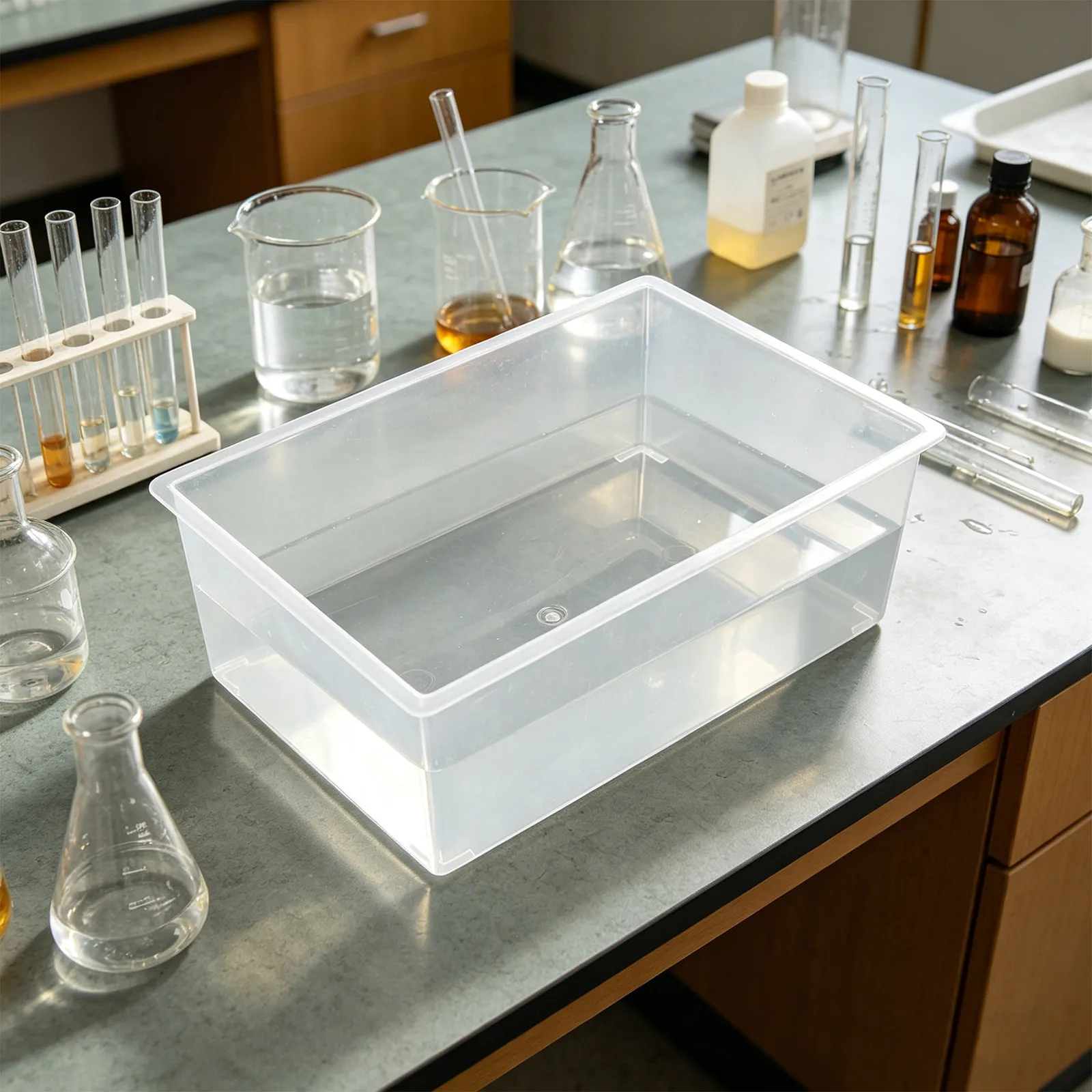 Transparent Plastic Laboratory Basin Thickened Wash Bowl 10.6x7.9x4.1 Clear Scientific Liquid Handling Experiment