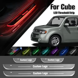 For Nissan Cube Z11 Z12 2003-2016 Car Door Sill Light Customized Logo LED 2015 Welcome Threshold Pedal Lamp Accessories