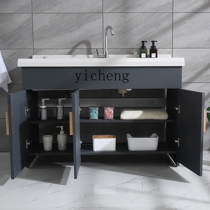 

XL Wash Wardrobe Double Basin Laundry Tub Basin Cabinet Bathroom with Washboard Floor Laundry Table