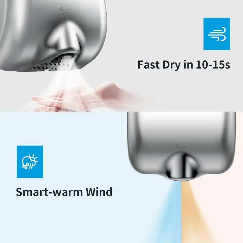 Asciugamani con sensore intelligente di marca AIKE potente asciugamani a flusso d'aria per asciugatrice commerciale ad alta velocità per bagno AK2800