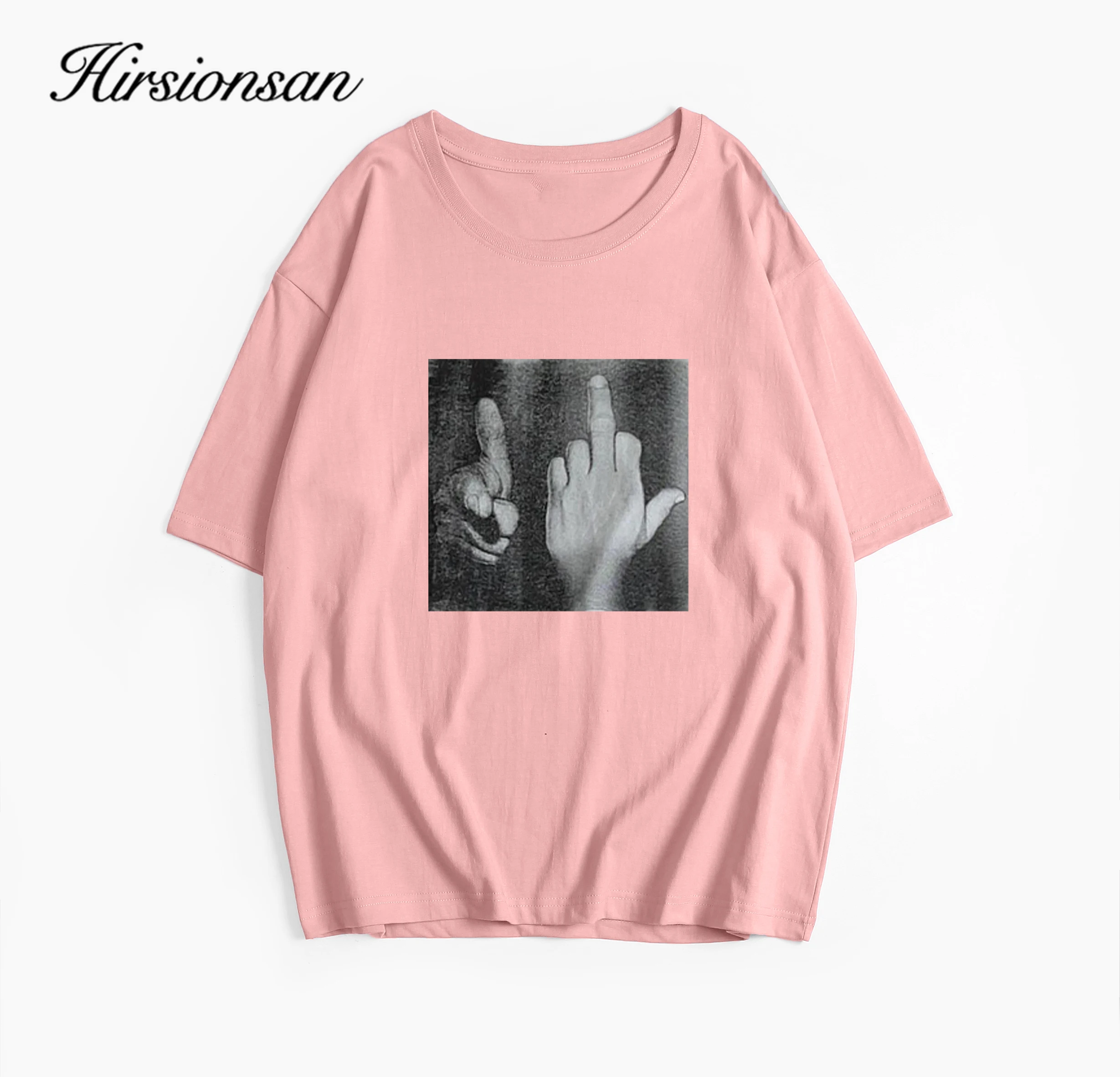 Hirsionsan Punk Graphic Printed T Shirt Women Summer Cotton Soft Short Sleeve Tees Female Oversized Higt Street Gothic Tops