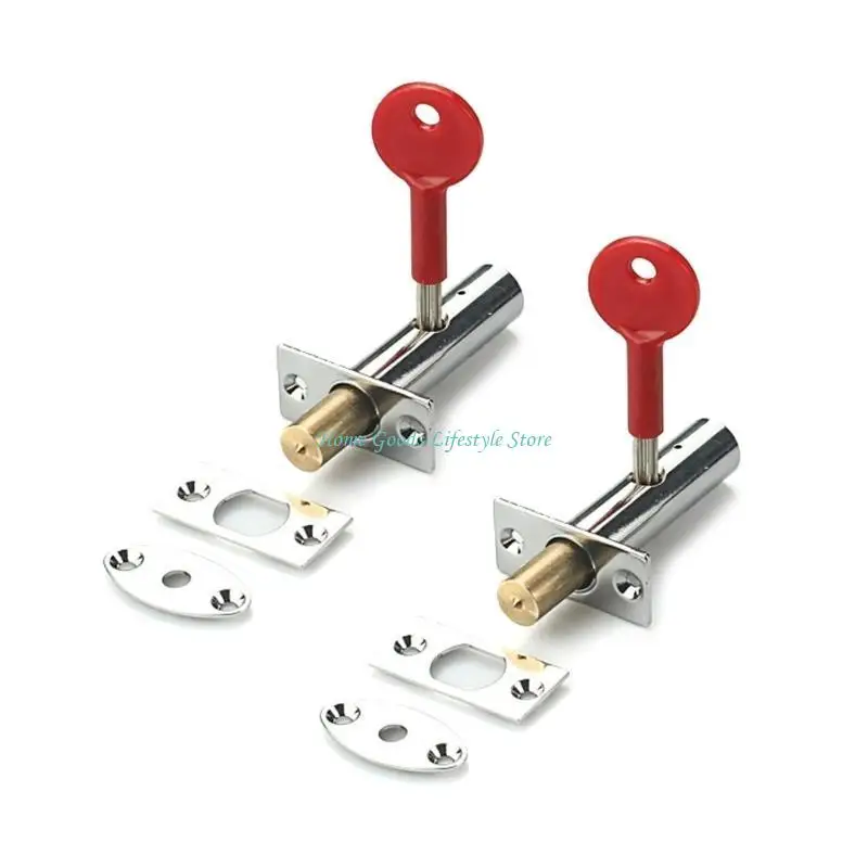E74E 2Pcs Mortice Door Bolts with Star Concealed Mortise Door Lock Pipe Tube Well Invisible Lock for Fireproof Door view 4
