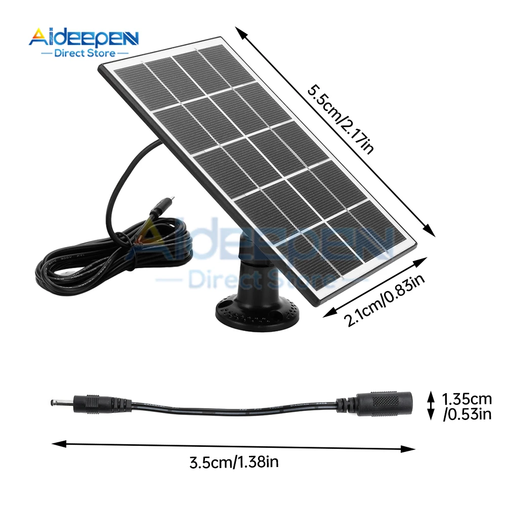 5V 8W แผงโซล่า usb/dc กลางแจ้งกันน้ำเดินป่าและตั้งแคมป์แบตเตอรี่แบบพกพาแผงชาร์จโทรศัพท์มือถือธนาคาร