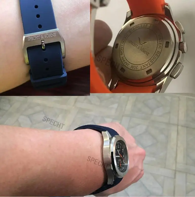 2025 ساعة رجالية فاخرة ماركة Specht & Sohne ساعة رجالية كوارتز ساعة رياضية شريط مطاطي كرونوغراف مقاوم للماء مثلج خارج ساعة هدية #6