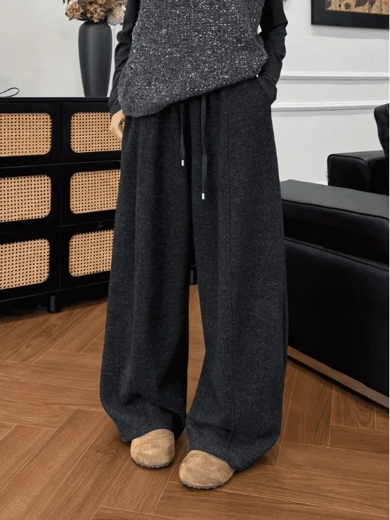 

Свободные широкие брюки-кюлоты для женщин, новинка ранней весны 2026 года, повседневные брюки в стиле кэжуал, модные прямые брюки с высокой талией