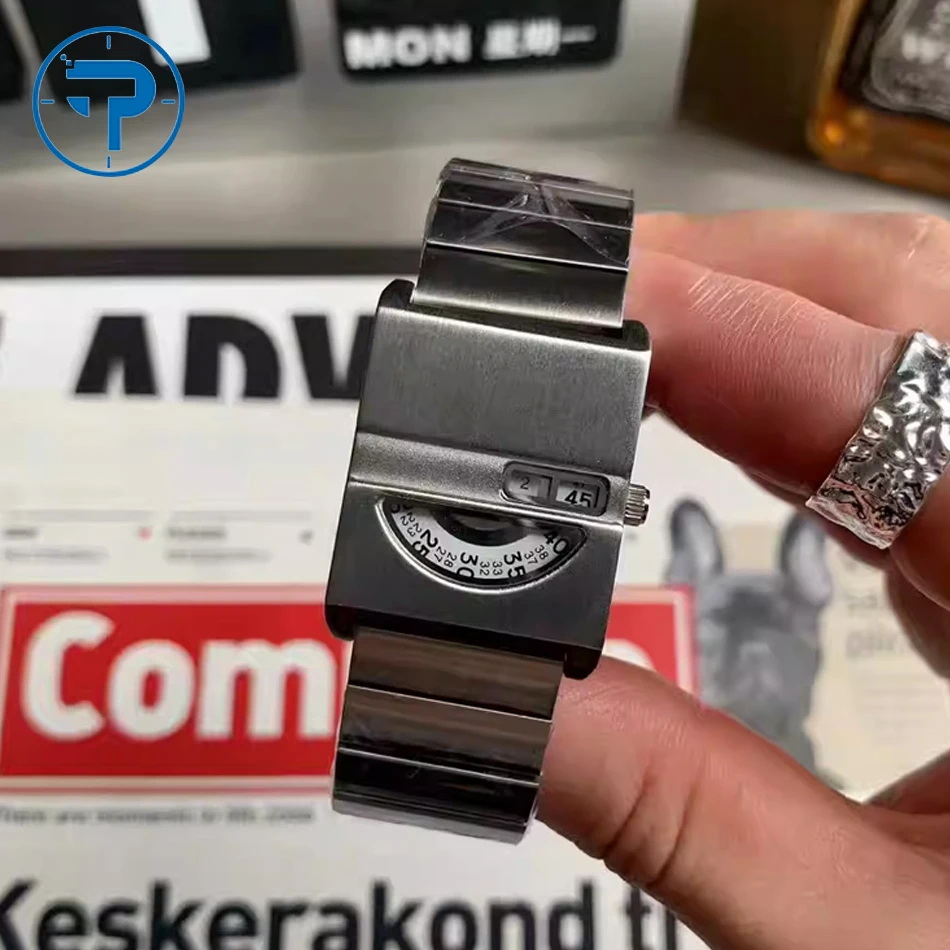 

Мужские часы-браслеты, квадратные часы с браслетом из нержавеющей стали, золотые, новые, модные, стильные, кварцевые часы для мужчин.