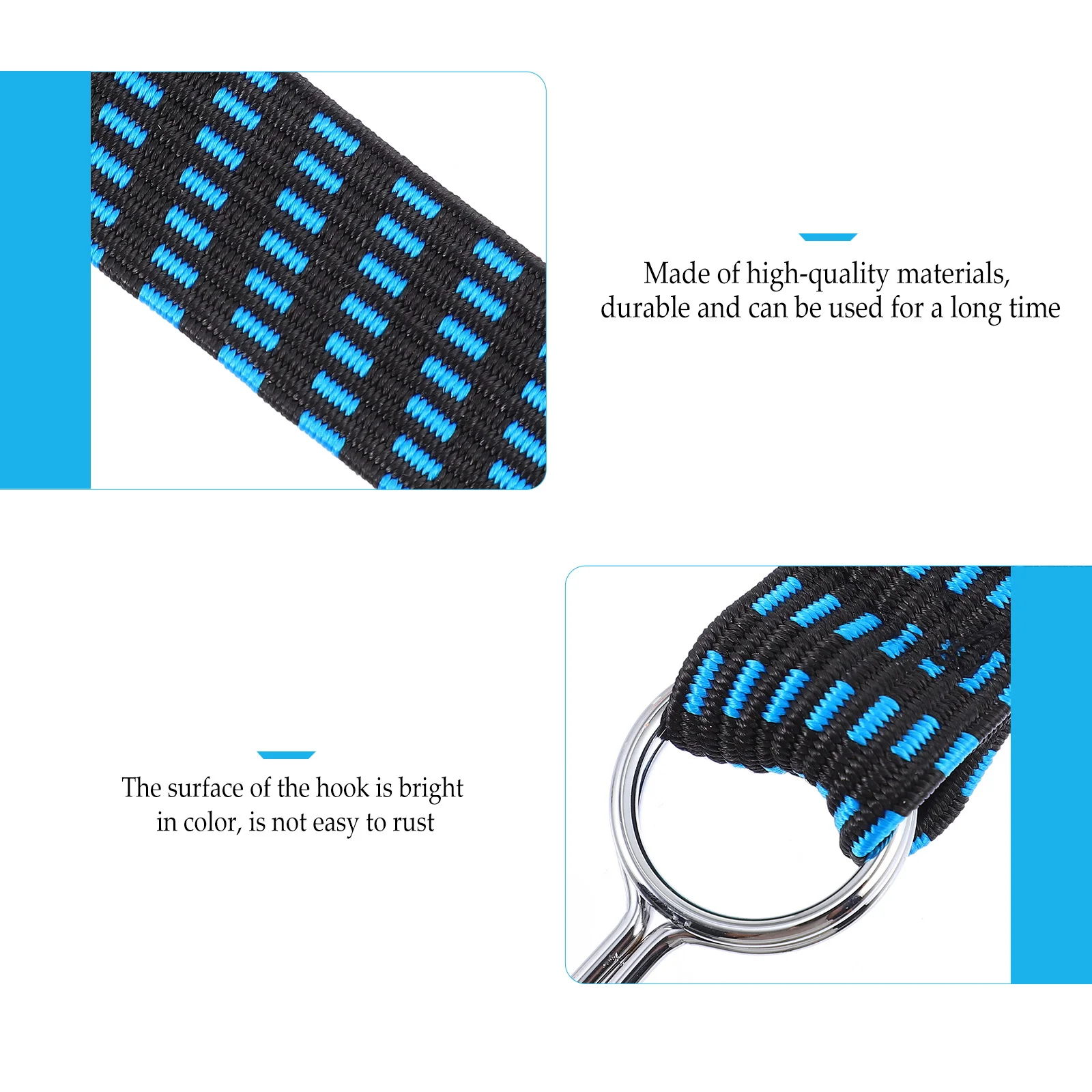 

4Pcs Elastic Bungee Hook Cord Strong Toughness Anti-Rust Durable Luggage String for Car Bike Cargo Tie Stretchy String