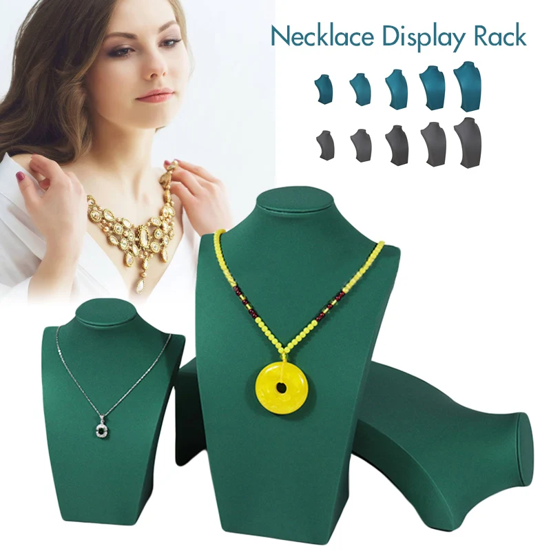 New Necklace Jewelry Display Choker Rack Store Velvet Pendant Organizer Mannequin Holder Female Chain Beads Showing Bust Stand