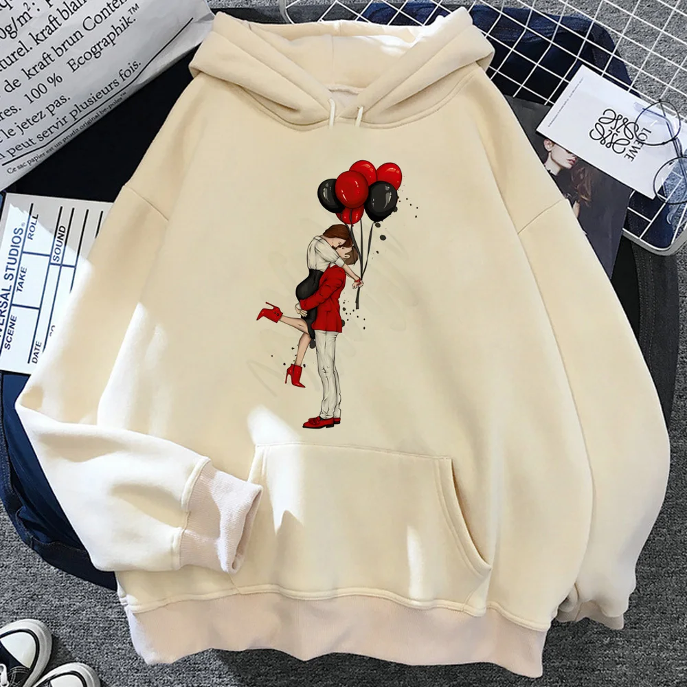 

Women Print hoodie graphic youthful patterned Y2K trendy soft fabric women pullover tracksuits anime patterned