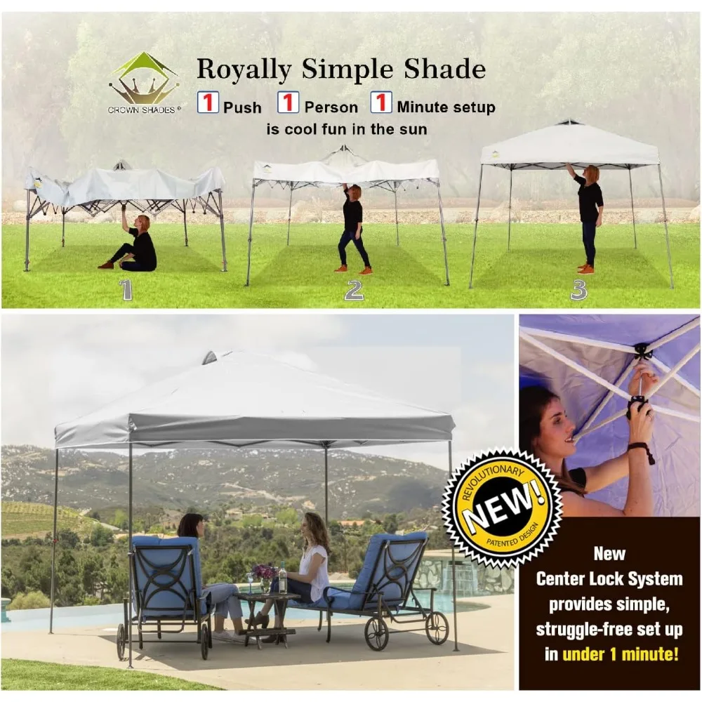 10x10 Pop Up Canopy Tent, Outdoor Canopy with Wheeled Bag, Pop Up Tent Sports Shelter(White) Tent