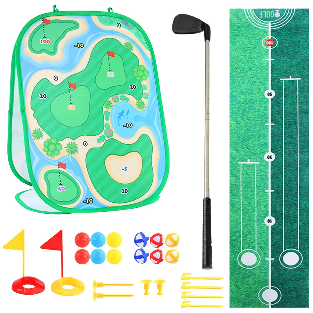 1 Set Gioco da golf Playset Set da golf per bambini Tappetino da pratica portatile Divertimento per interni ed esterni Regalo educativo Giocattoli sportivi per bambini