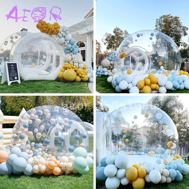 Outdoor Giant Transparent Inflatable Crystal Dome Bubble Tent Inflatable Bubble Tent With Balloons Inflatable Bubble House