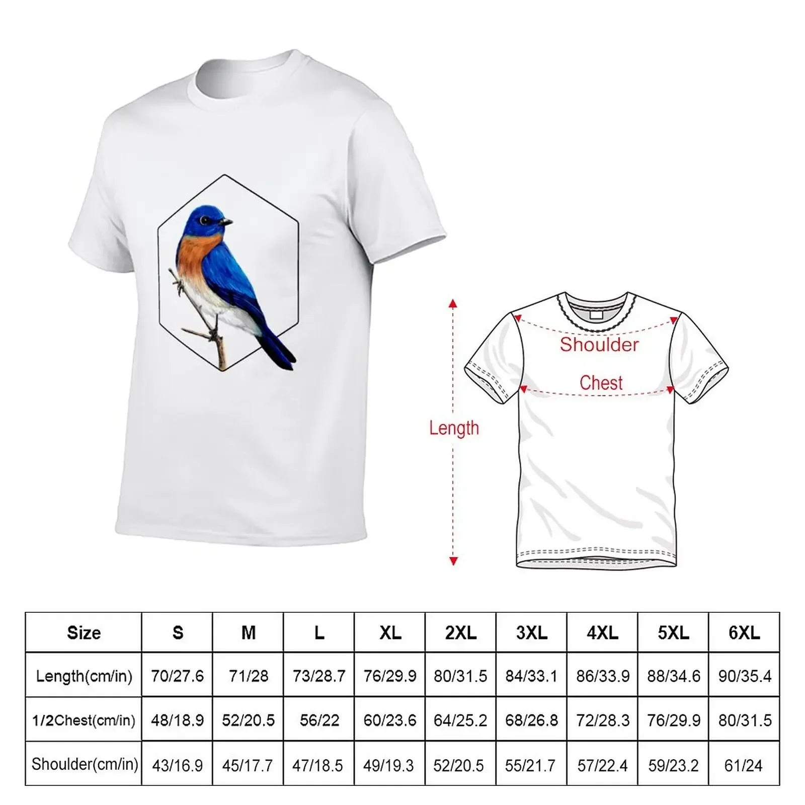 Eastern bluebird T-Shirt anime summer top men workout shirt Unisex T-shirts for Men Women Summer  vintage