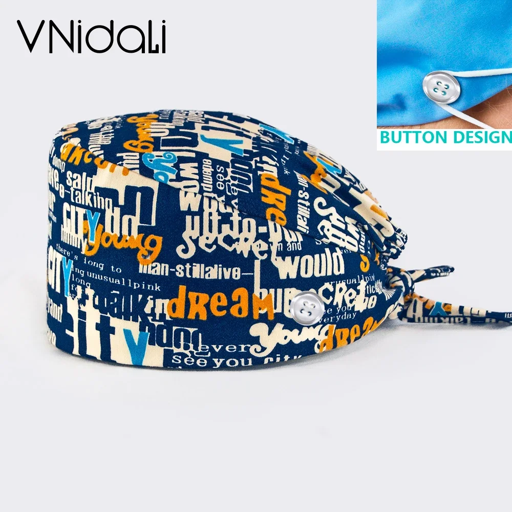 Cartoon printing Female surgical cap nurse accessories nursing hat lab hospital medical clinic scrub hat Operating room cap