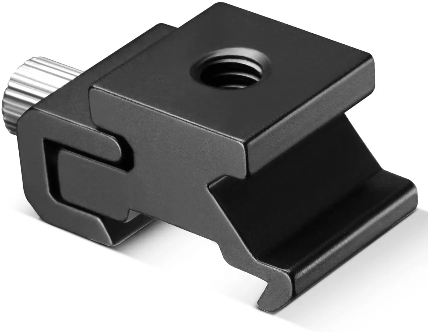 ERIKOLE Flitsschoen Flitsbeugel Camera Zwart Metaal Koude Schoen Mount Adapter Met 1/4 Statiefschroef voor Light Stand Statiefhouder