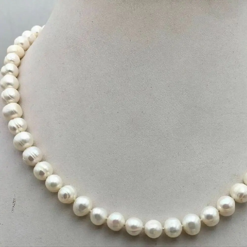 18'' Pearl Necklace 10-11mm Hot Sale Natural White Akoya with Buckle 925S Freeshippings Items