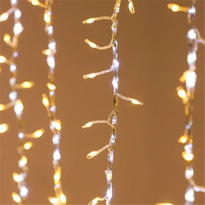 2.5M 252Leds Firecracker Lights String Outdoor Fairy Garland Waterproof Waterfall Lamp Christmas Wedding Party Holiday Lighting