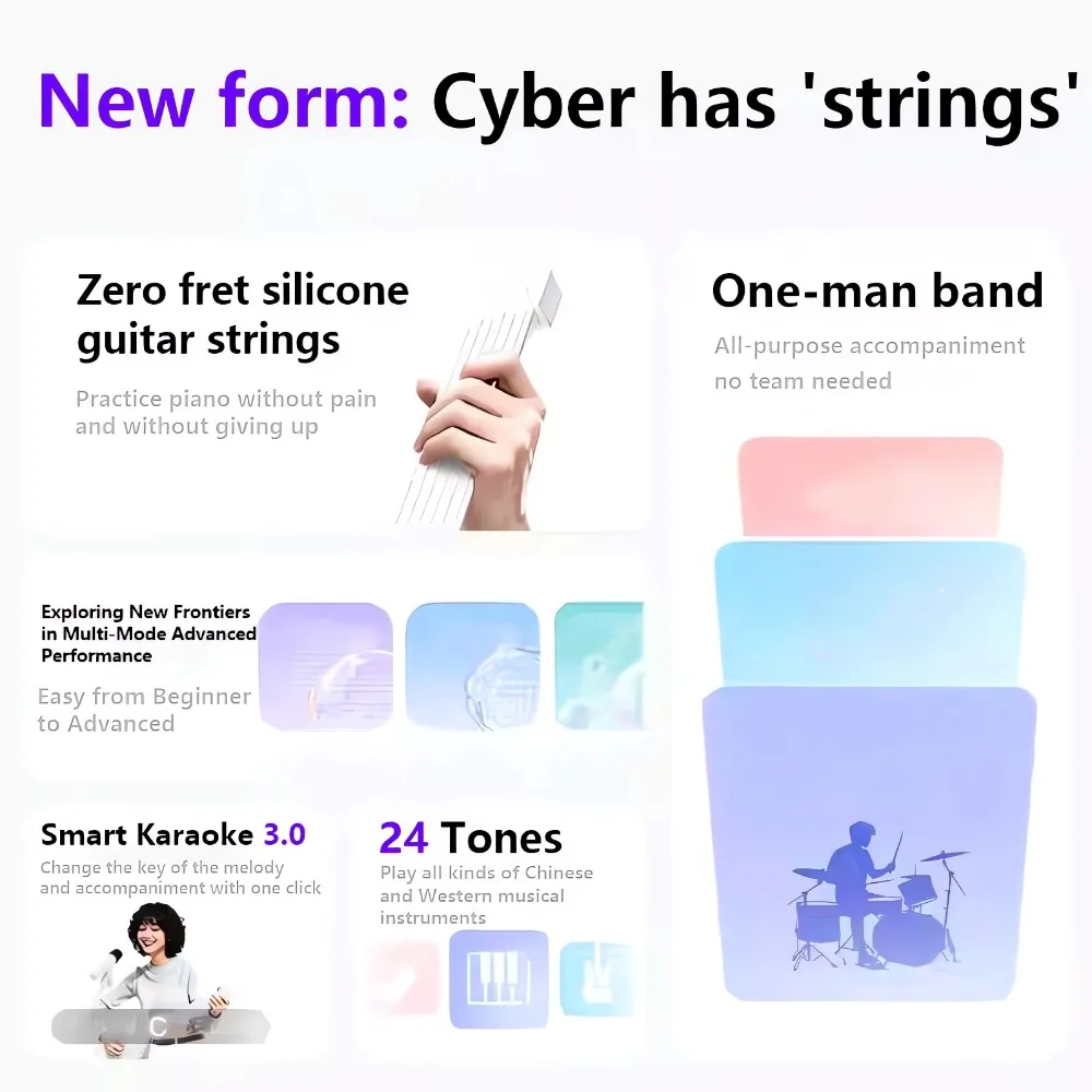 Enya منتج جديد إطلاق إصدار سلسلة جيتار سايبر جيتار إلكتروني ذكي بدون أوتار تعلم الجيتار خالي من الألم