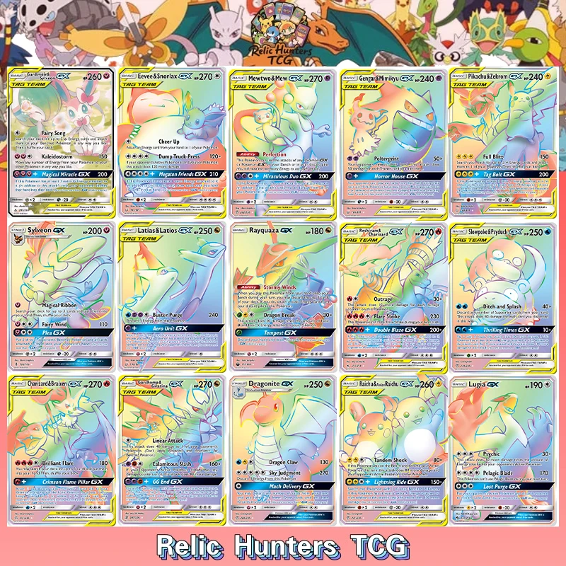 

PKM HoloFoil Card GX pikac Rayquaza Sylveon Charizard и т. д., хобби, коллекционные предметы, коллекция игр, аниме-карты, английское издание