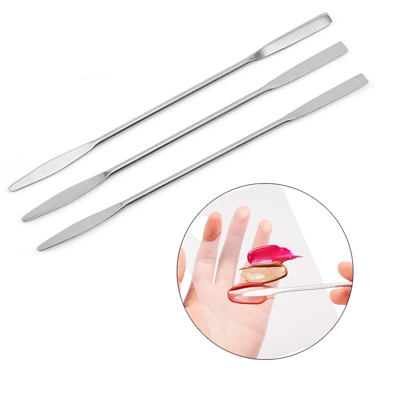 1/2/3/5Pcs Stainless Steel Dual Heads Makeup Toner Spatula Mixing Stick Foundation Cream Mixing Tool Cosmetic Make Up Tool