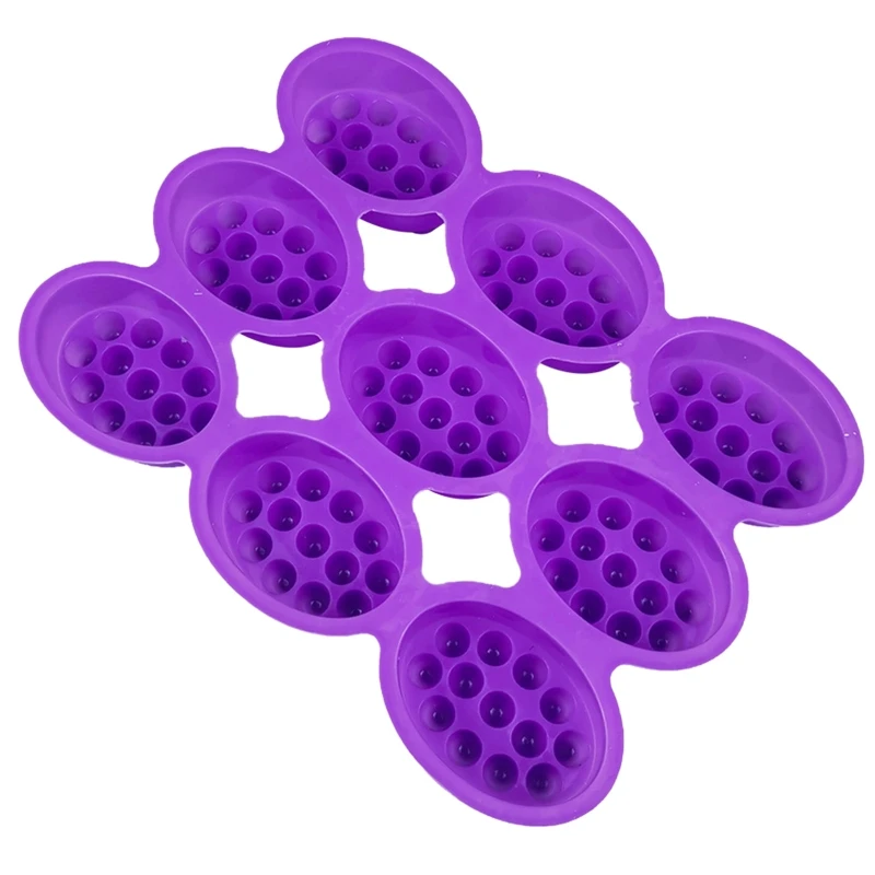 9 Holes Oval Handmade Soap Moulds Massage Bar Soap Molds Handmade Accessories M76D