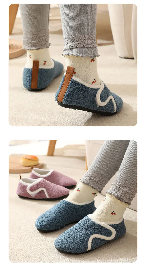 Kinder-Baumwollpantoffeln, Einfarbige Warme Winter-Hausschuhe für Jungen und Mädchen, Plüsch-Bodenschuhe, Weiche Sohle, Rutschfeste Baumwollschuhe für Drinnen – Detail 18