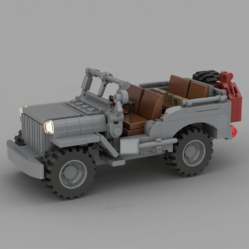 

231PCS MOC Willyses Jeep Modular WWII Military Jeep Model DIY Educational Building Blocks Set for Kids Birthday Gift