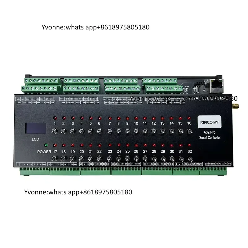 A32 Pro ESP32 Ethernet RS485 4G Relay Module 32CH Relay 2CH Dimmer LCD MQTT HTTP TCP ESPhome Home Assistant IoT Project