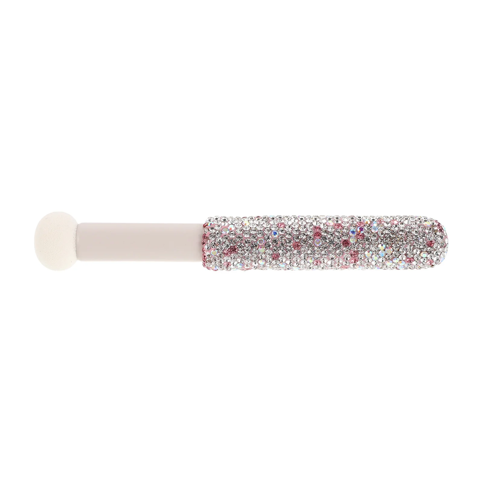 Brocha de maquillaje, aplicador de esponja con cabeza de seta, mango de diamantes de imitación, herramienta de belleza portátil para base en polvo corrector