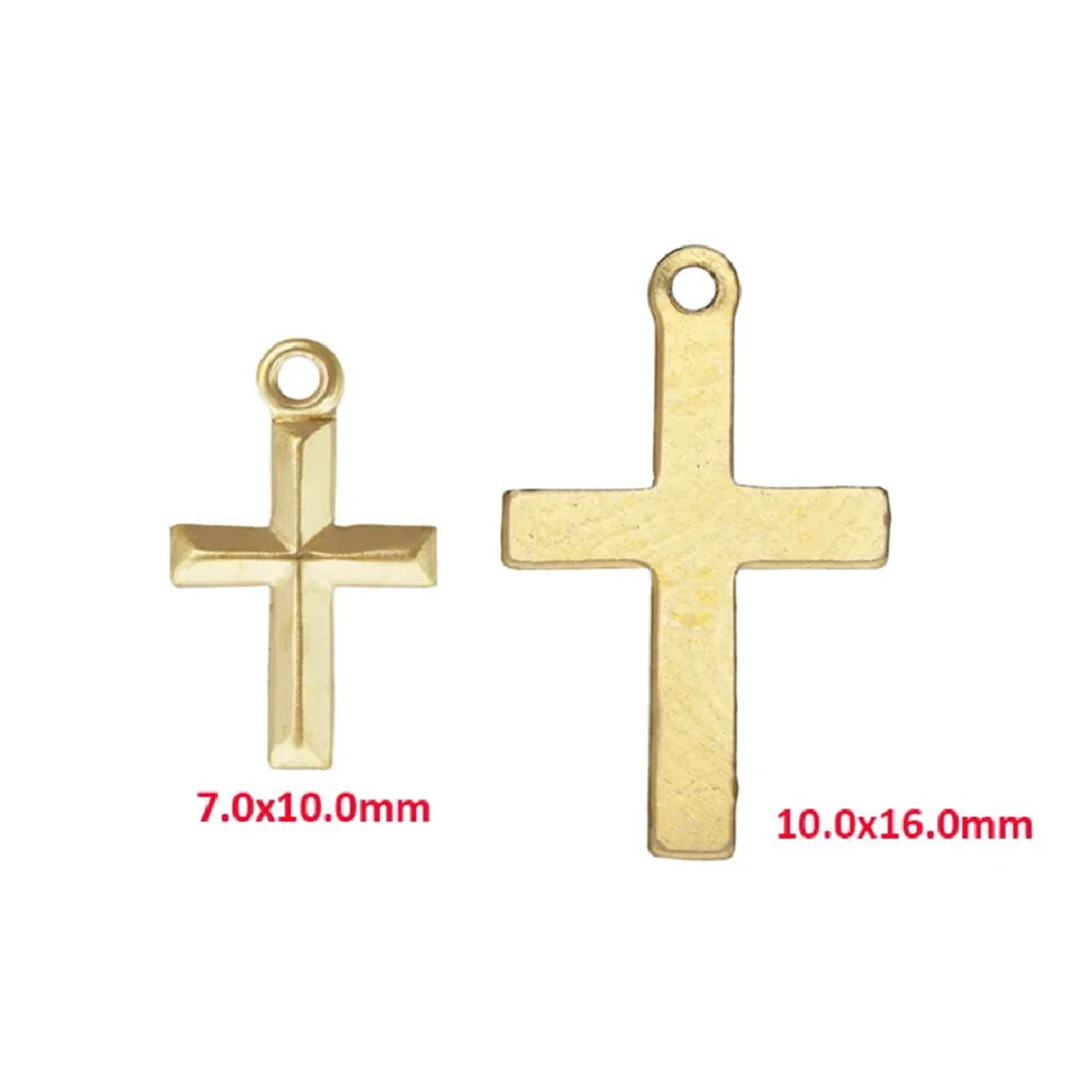 14K Gold Filled Small Jesus Cross Charm for Bracelet Necklace Jewelry Findings 7x10mm 10x16mm