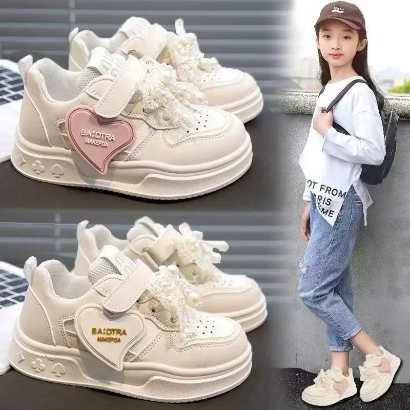 

Kawaii Casual Shoe Fashion Childrens Shoes Girls White Shoes Summer Breathable Mesh Sneakers for School Sports Performance New
