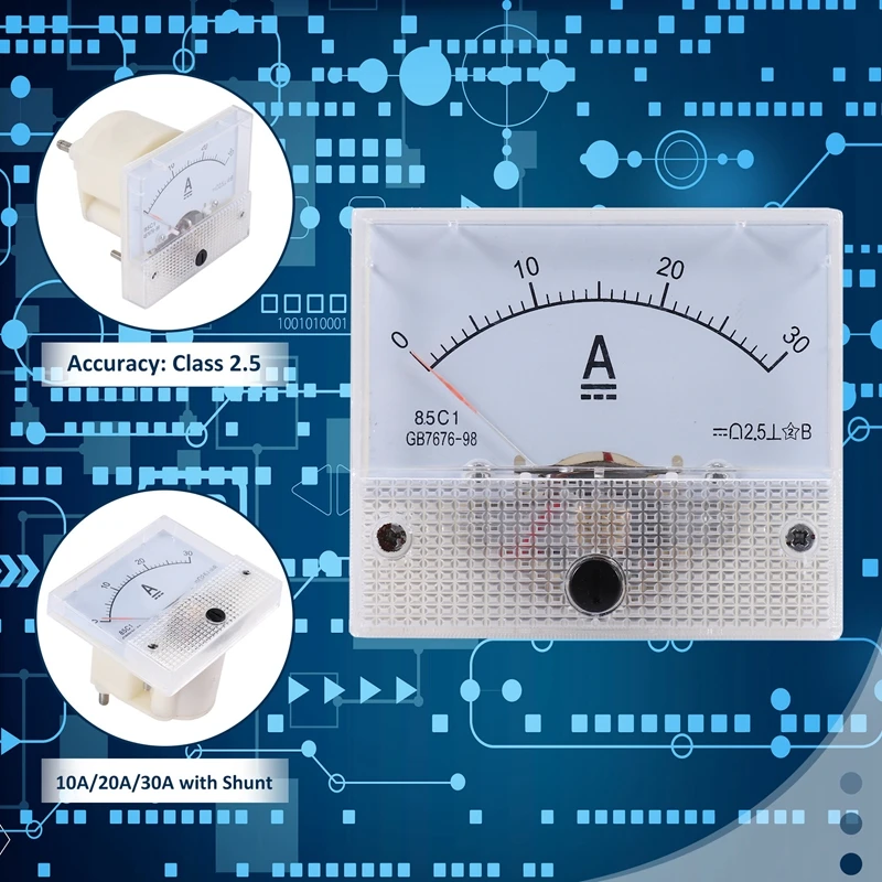 85C1-A Аналоговый амперметр постоянного тока Панельный измерительный прибор 30 А Амперметр Механические амперметры
