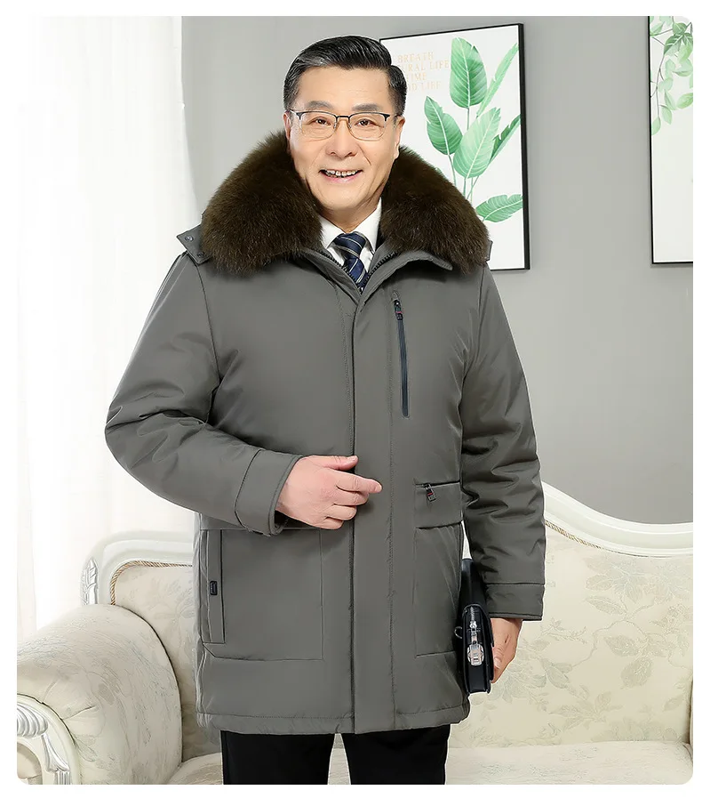 Windbreaker Men's Down Coats And Parkas Winter Jacket Man White Goose Down Jacket Puffer Jackets Padding Detachable Inner HXY196