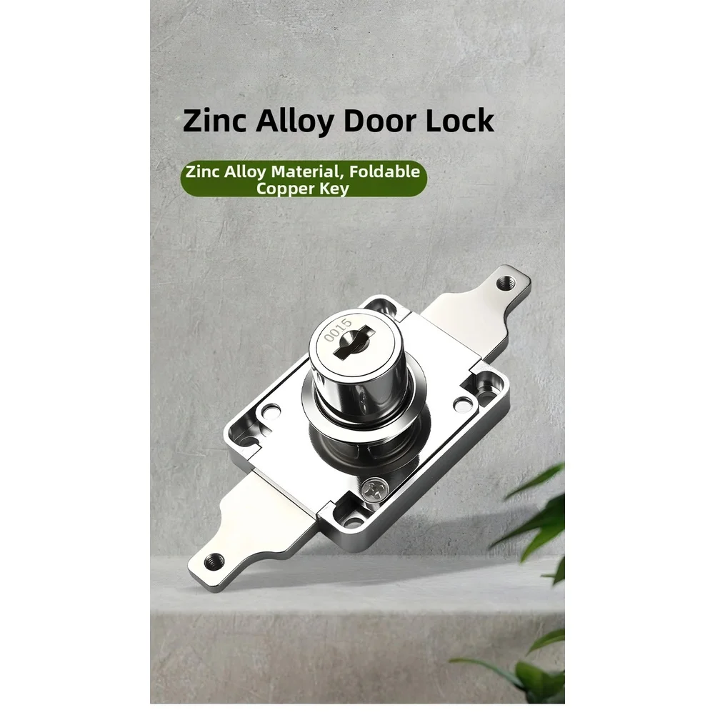 Zinc Alloy Cabinet Floor Lock with Tight Sealing Dual Rod Mechanism Foldable Copper Key for Industrial Locker Storage Cabinet