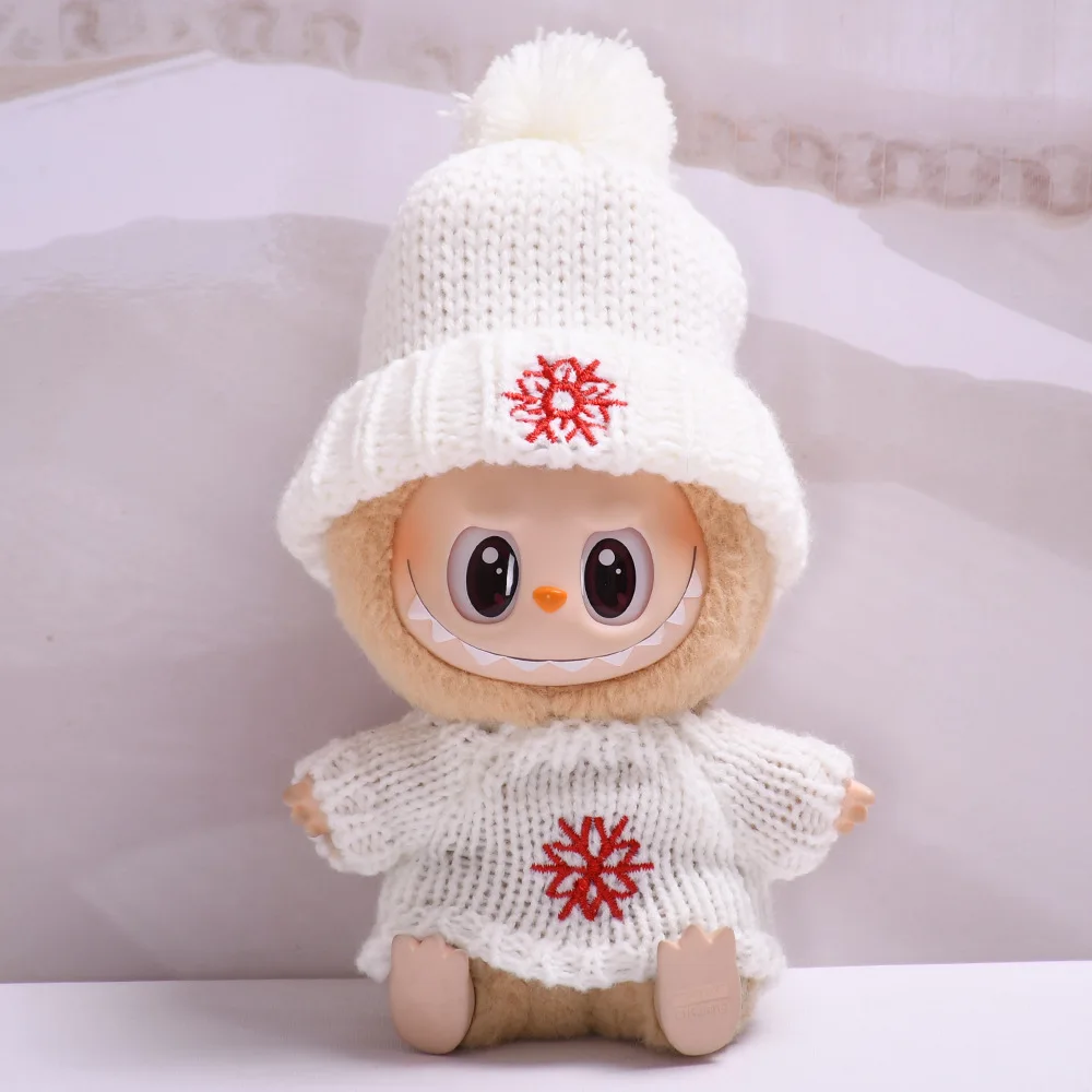 Pakaian boneka idola Labubu I II 17cm topi pakaian natal hadiah Tahun Baru Korea Kpop Exo pakaian boneka mewah pakaian boneka