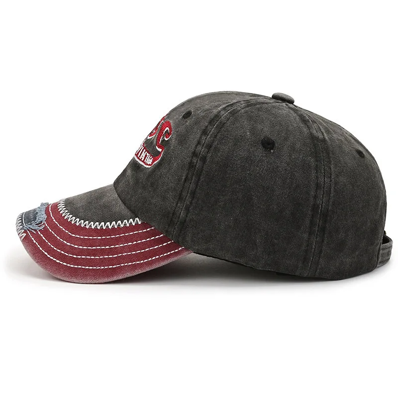 Korean Version Washed Letters Spring and Autumn Men's and Women's Fashion Shabby Denim Baseball Cap Sunhat Official Website